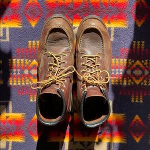 Men's Classic Moc Red Wing Leather Boots Size 9